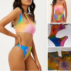 Colorful Cutout Swimsuit